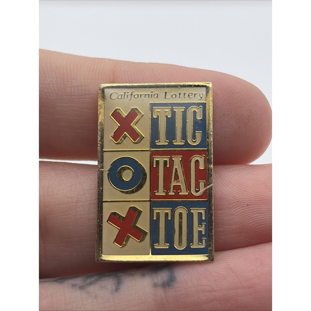 California Lottery Tic Tac Toe Lapel Hat Pin